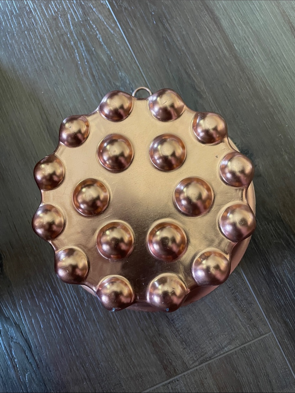 VTG Round Copper Food/Jello Mold Pan W/ Bubble Bottom 4 Cups